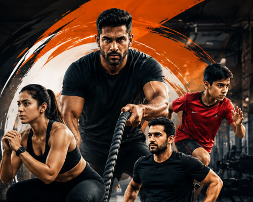 Athletes training for strength, fitness and sports